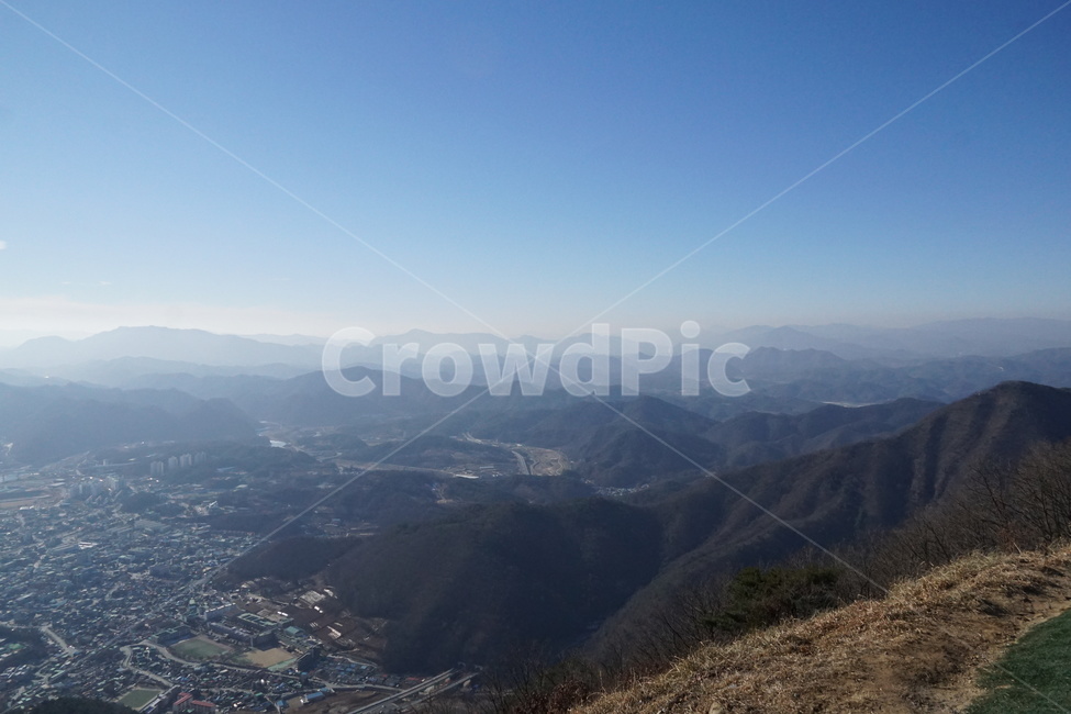 강원도산,영월,산맥,자연,영월전경,시골,하늘,구름한점,미세먼지,숲,청정,청정지역,태백산맥,강원도산