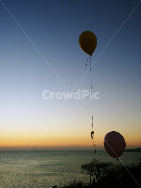 새벽,하늘,바다,풍선,brightening,dawn,sky,sea,balloon