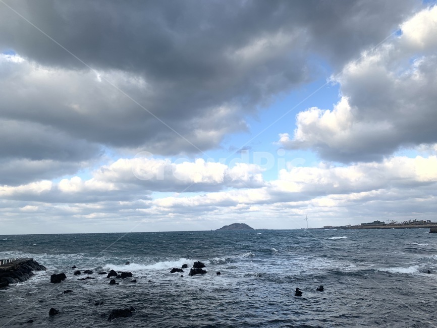 구름,바다,물,제주도,자연