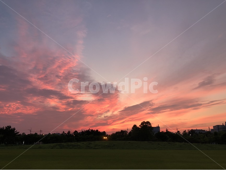 하늘,노을,해질녘,자연,경치,풍경,nature,sky,적운,날씨