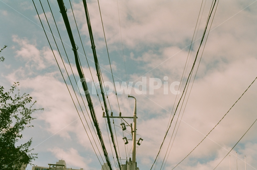 휴식,하늘,감성,풍경,힐링,구름,전기줄,필름,자연,풍경,nature,landscape,cable,케이블,power lines,전력선