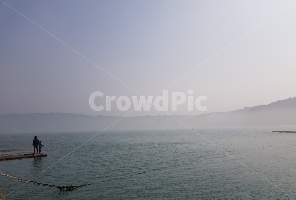 바다,물안개,포구,낚시,평화,nature,자연,사람