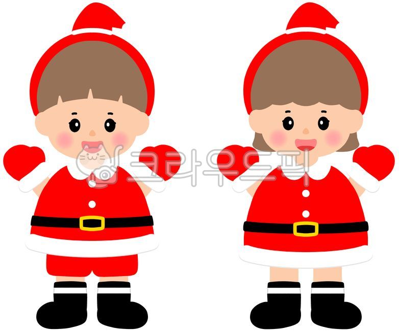 Santa illustration,Christmas illustration,Winter illustration,Children in Santa suits,Christmas,Santa,Santa suit,Santa Claus,Santa suit illustration,Santa children,Cosplay,Deco,Design,Christmas design,Santa suit design,Christmas deco,Hand 