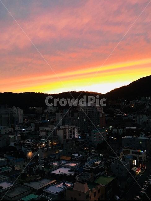 sunset,일몰,도시,분위기,해질녘