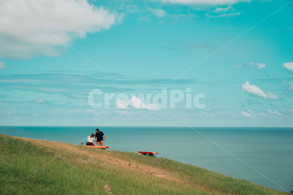 인간,outdoors,옥외,nature,자연,커플,바다,구름,sea,자연,풍경,nature,landscape,adventure,모험,leisure activities,레저 활동