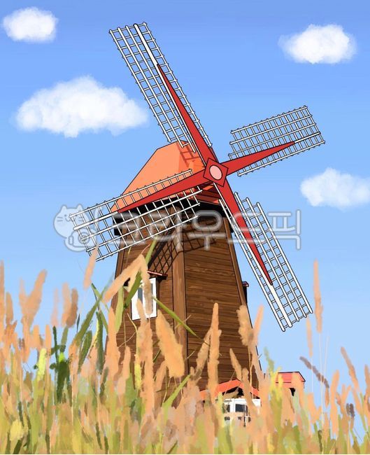 프로크리에이트,풍차,배경화면,아이패드그림,디지털그림,드로잉,drawing,windmill,풍경