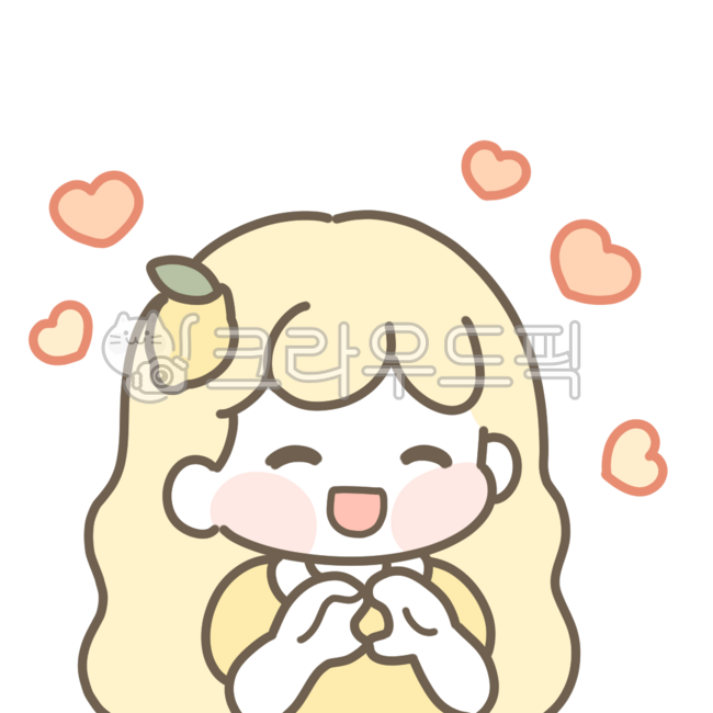 귀여운,소녀,이모티콘,사람,여자아이,노랑,하트,좋아,레몬