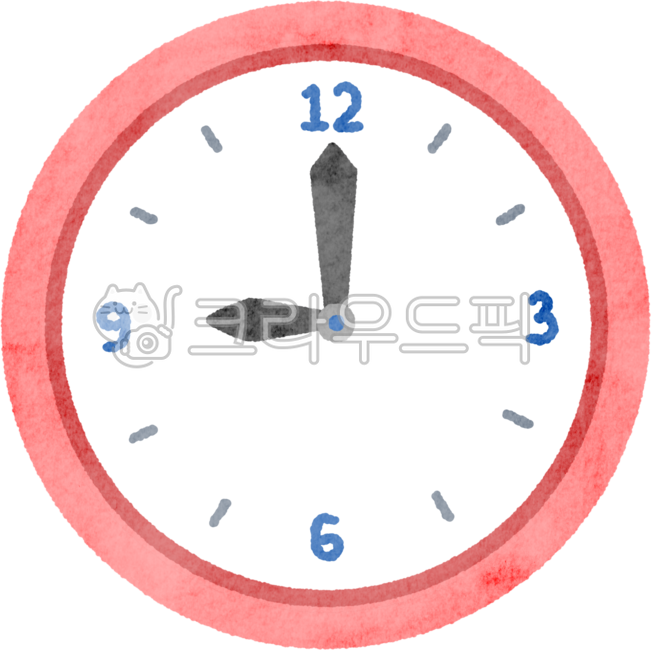 manijun,시계,아날로그시계,시간,12시,정각,약속,점심시간,원형시계,숫자시계,마감시간,시간개념,타임,일러스트,수채화,손그림,시간공부,생활소품,일정,시간관리,하루일과,타이머,알람,출근시간,퇴근시간