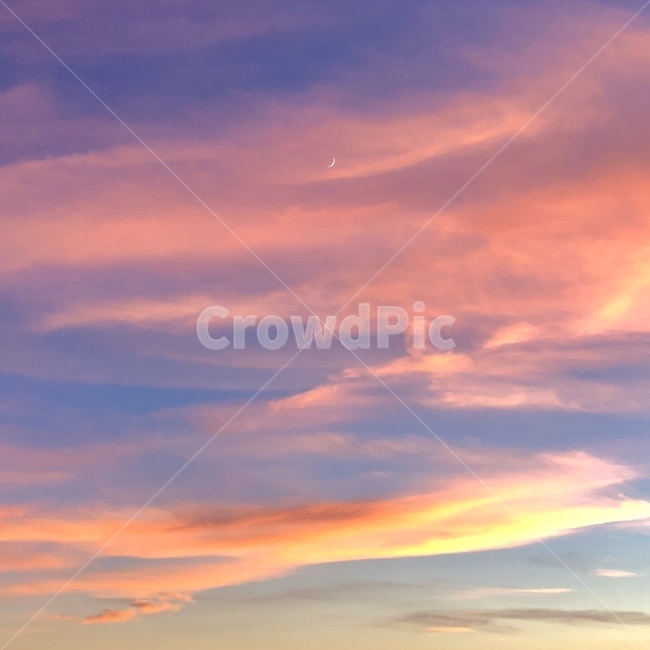 노을,하늘,자연,구름,달,자연,풍경,nature,landscape,outdoors,옥외,sky