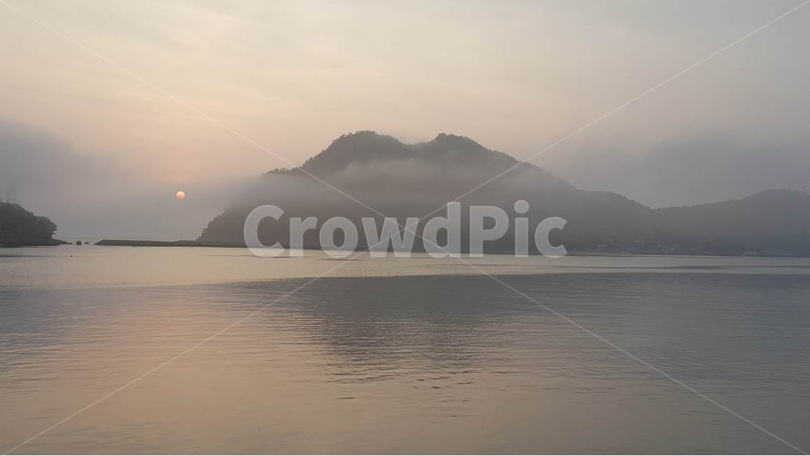 바다,해무,석양,자연,경치,자연,풍경,nature,landscape,outdoors,옥외,land,땅