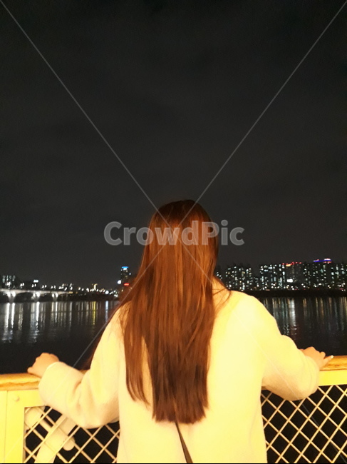 한강,여자,뒷모습,인물,사람,야경,human,person,사람,인물,인간,human,person,여성,여자,woman,female,lady