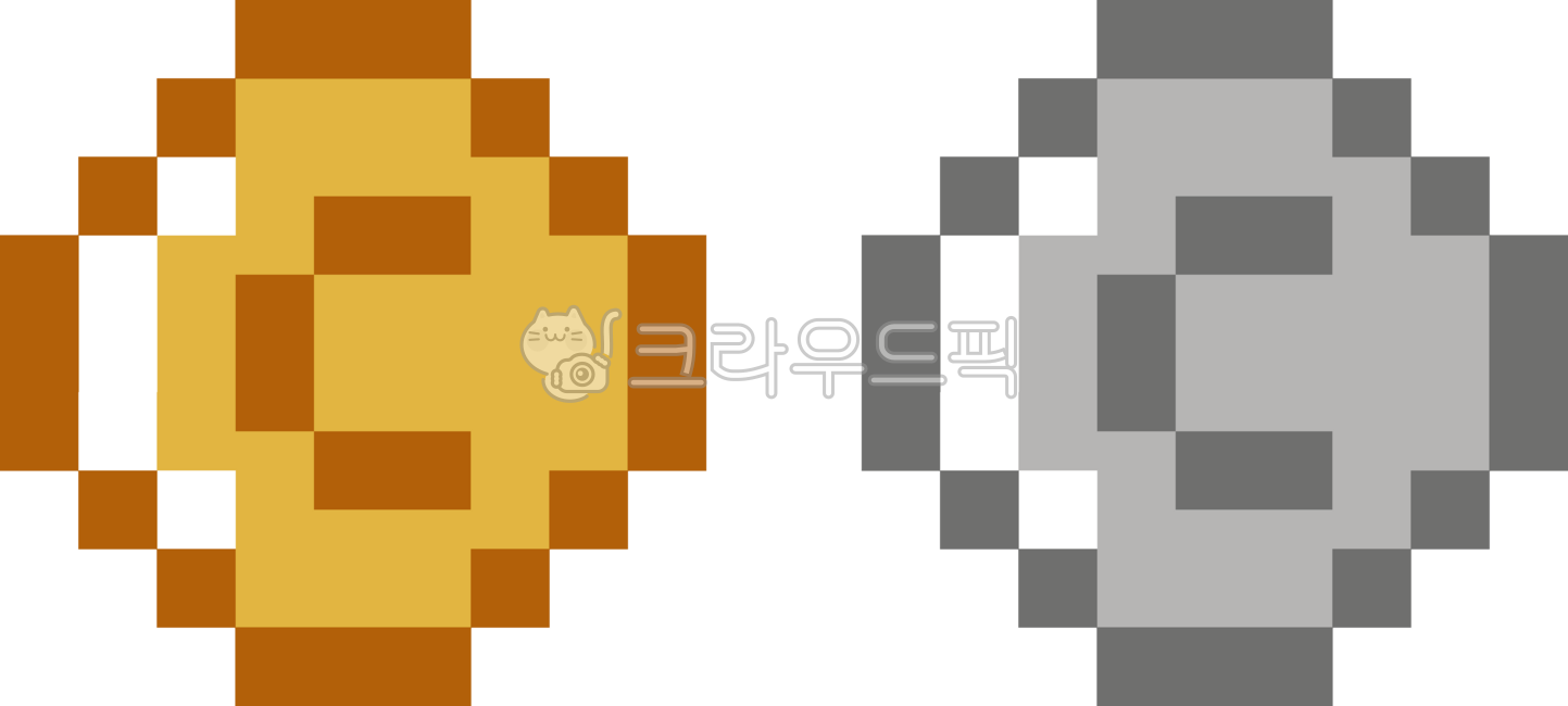 픽셀아트, 동전, 게임, 코인, 픽셀코인, 사진,이미지,일러스트,캘리그라피 - 라오작가