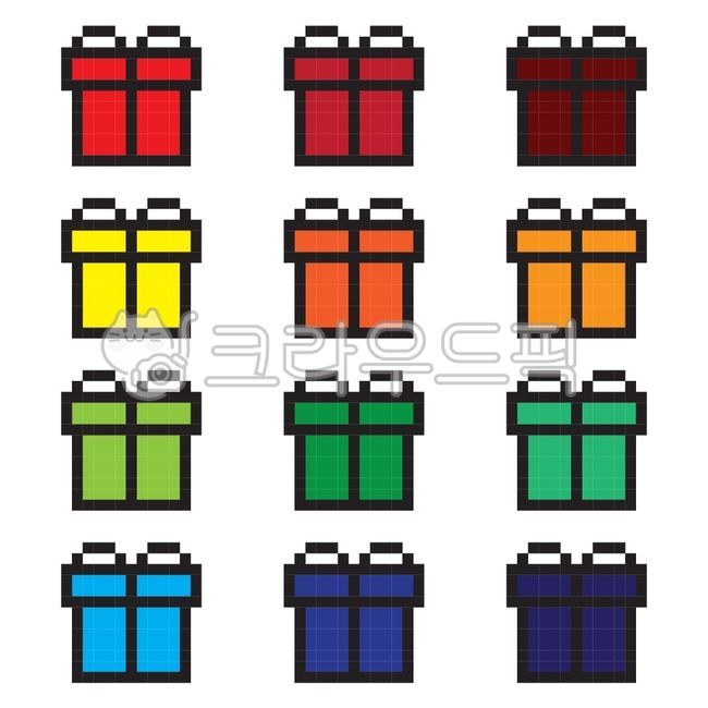 giftbox, box, pixel, pixelart, art, 사진,이미지,일러스트,캘리그라피 - 꾸너썽작가