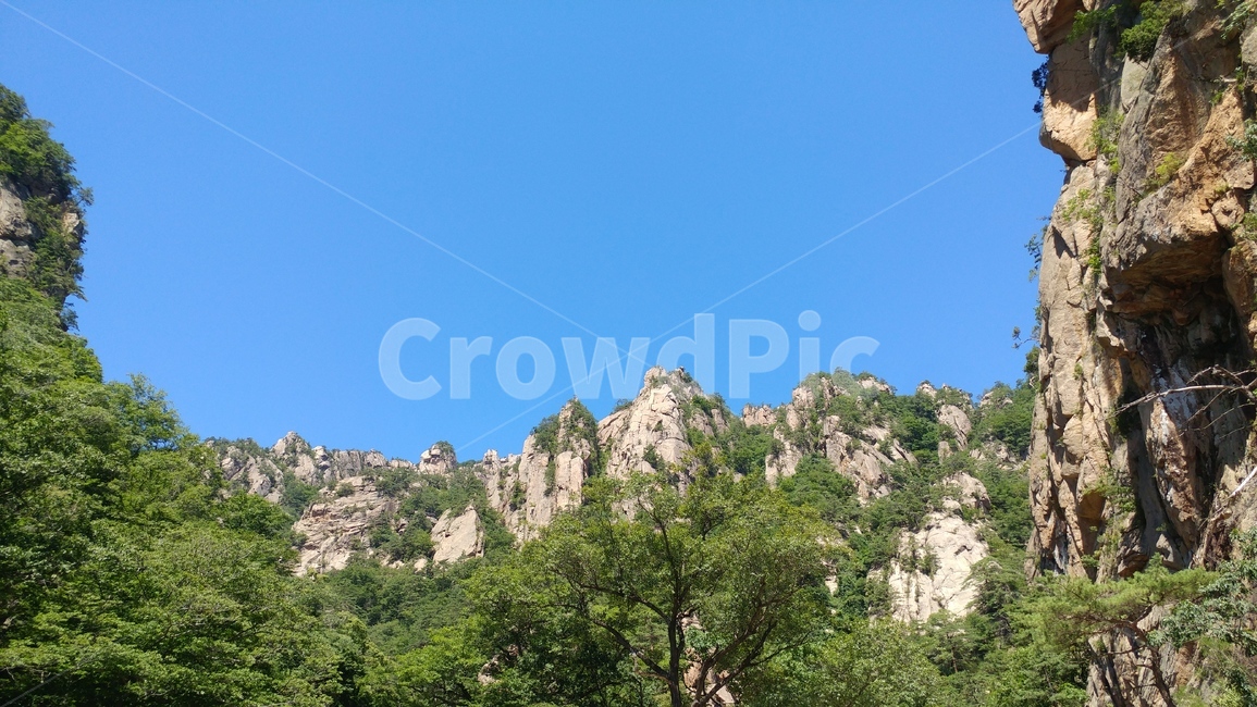 설악산,파란하늘,바위,등산,암벽