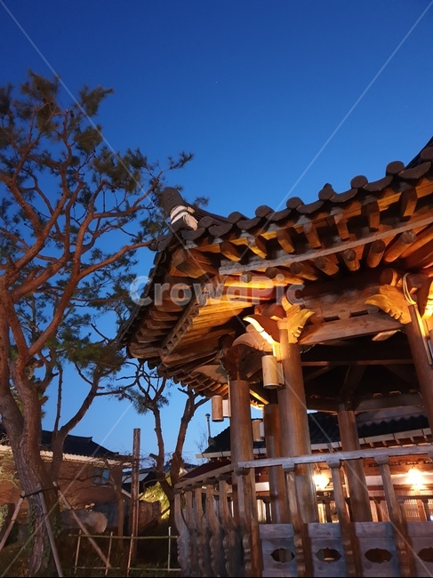 전주,한옥,기와,정자,야경