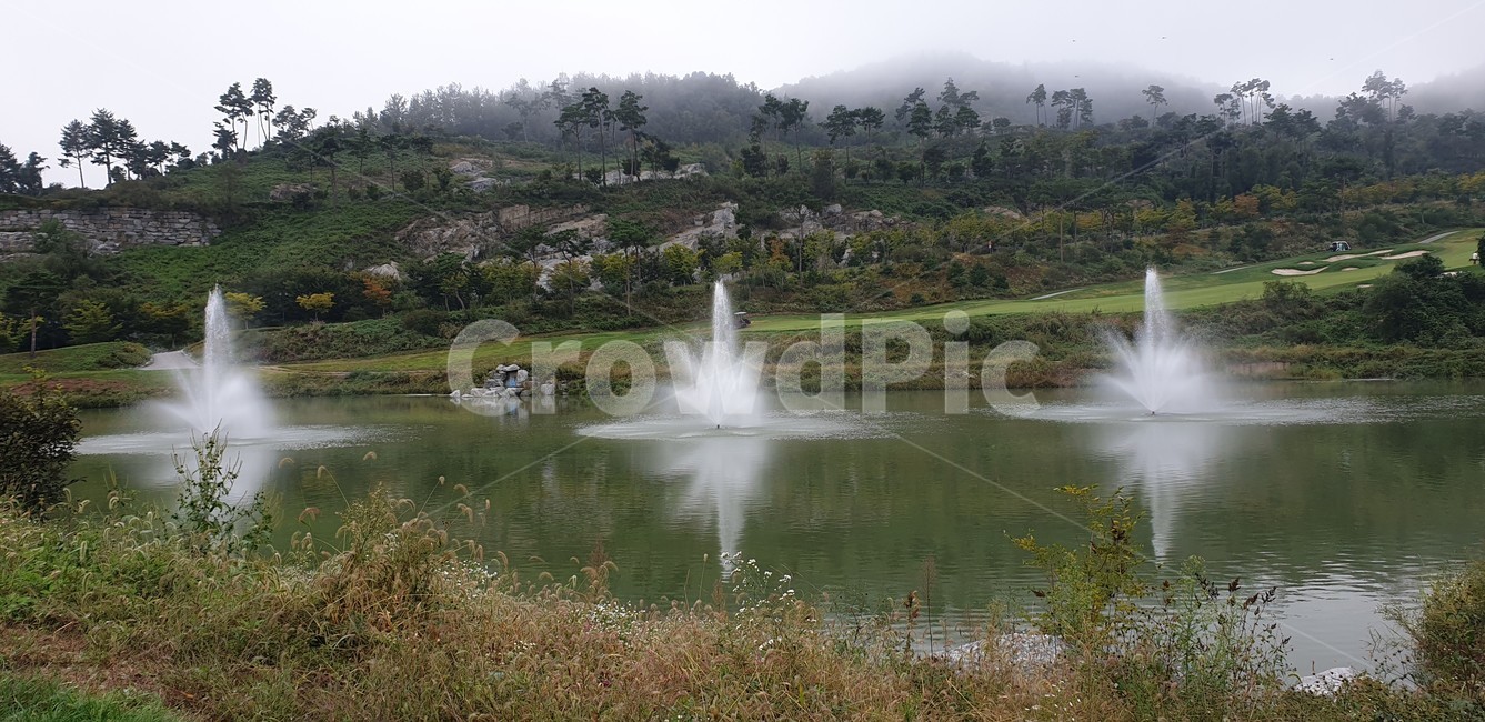 분수,조경,물,water,잔디,골프장,여름,호수,자연,풍경,nature,landscape
