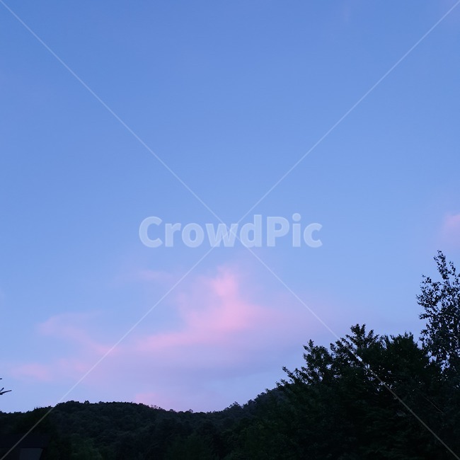 새벽,구름,분위기,여름,보라색,하늘색