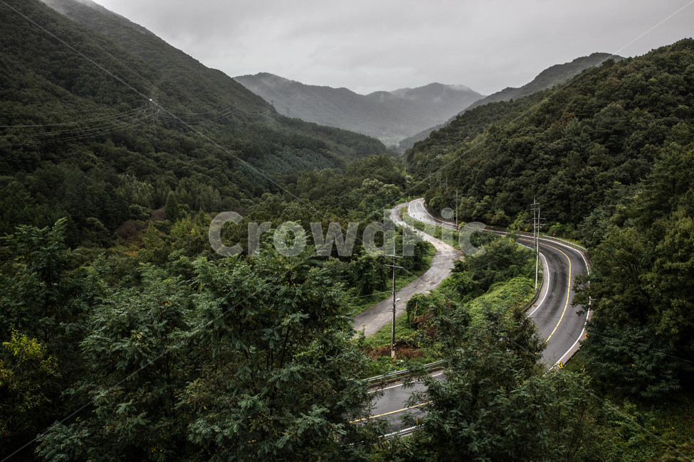 도로,구름,비오는날,나무,산,비,비탈길,언덕,자연,풍경,nature,landscape