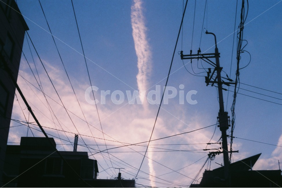 하늘,노을,저녁,야경,풍경,도시,풍경,city,landscape,감성,sensible,feeling,power lines,전력선,cable,케이블,electric transmission tower,송전탑