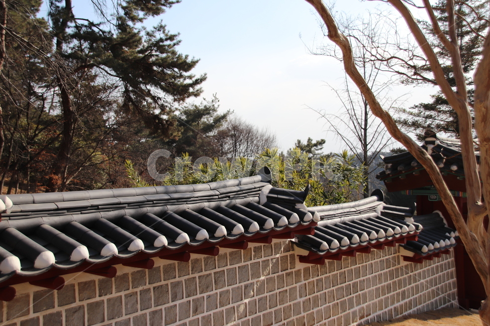 돌담,담,기와,전통적,자연
