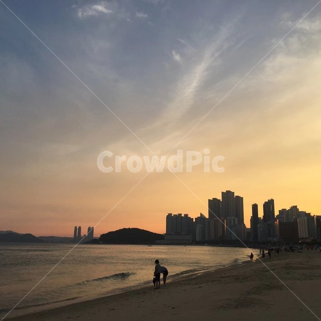 부산,해운대,감성사진,노을,하늘