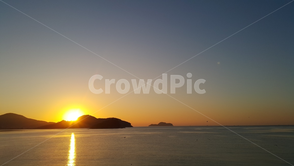 경남,바다,일출,배,등대,기다림