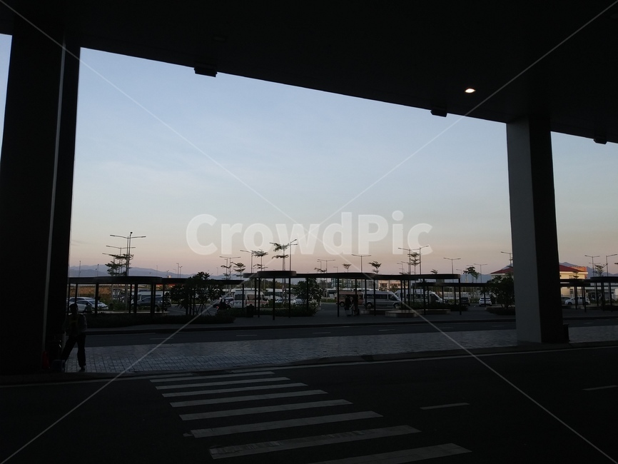 아스팔트,도로,road,하늘,공항,나트랑,베트남