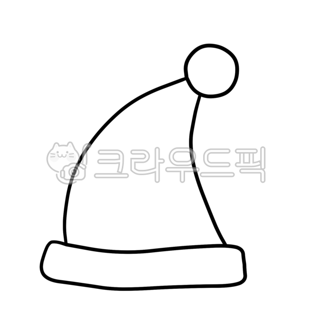 산타모자,모자,크리스마스,겨울,라인,색칠,색칠놀이