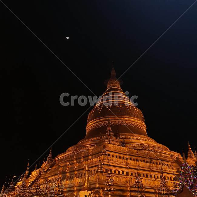 pagoda,파고다,바간,미얀마,myanmar,bagan,밤,night,달,쉐지곤