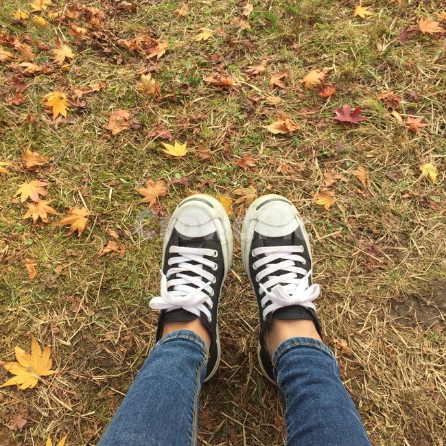 가을,운동화,발,잔디,단풍잎,단풍,스니커즈,청바지,계절,식물,plant,잎