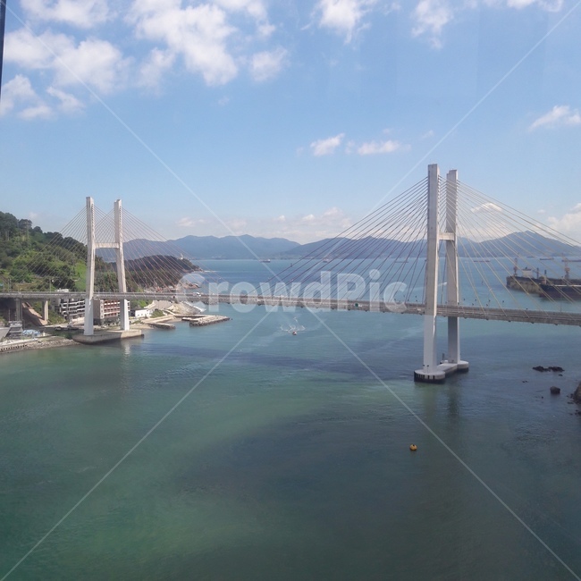 바다,다리,하늘,풍경,sea,ocean,sky,cloud,바다구름,구름,뭉게구름,파란바다,초록바다