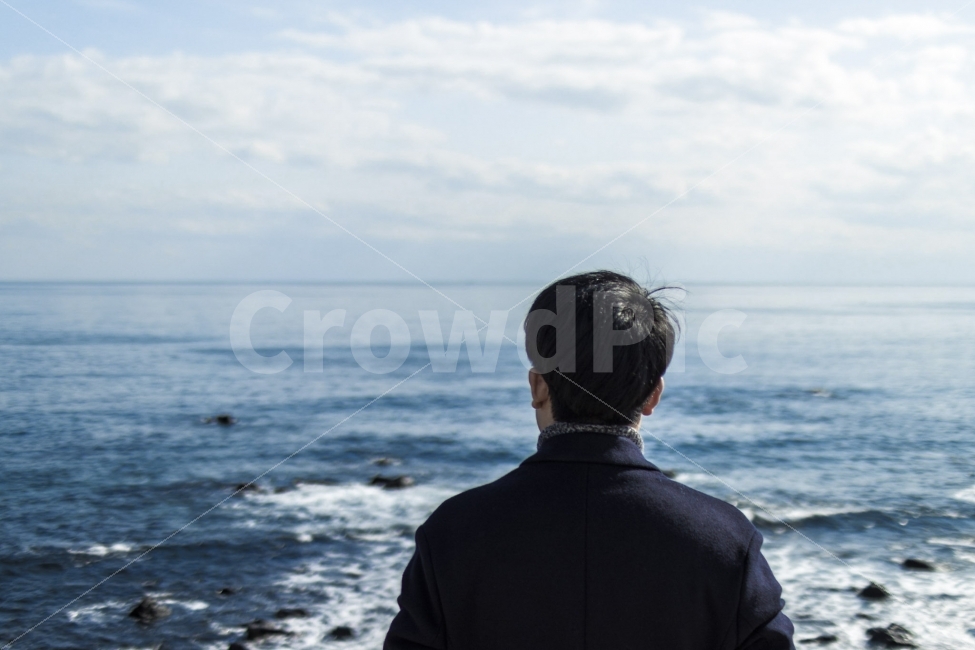 바다,하늘,뒷모습,제주도,감성,자연,풍경,nature,landscape,사람,인물,인간,human,person,남성,남자,man,male,고독함,외로움,쓸쓸함,우울함,슬픔,lonely,solitary,감성,sensible,feeling,outdoors,옥외