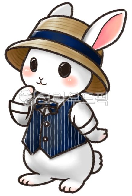 kawaii, cute, rabbit, bunny, blue, 사진,이미지,일러스트,캘리그라피 - DrawNDine작가