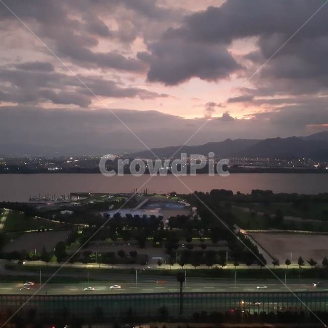 노을,공원,하늘,해질녘,sunset