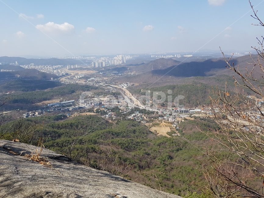 산,등산,하늘,도시,풍경