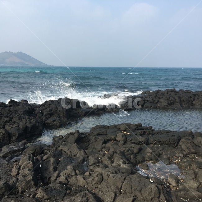 제주도,파도,바다,현무암,basalt,sea,수평선,풍경,horizon,landscape,wave