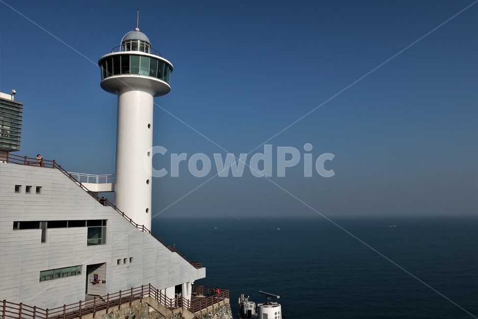 부산,등대,바다,해변,하얀,항로,표지,불빛,구조물,건물,시설,신호,수평선,등대,lighthouse