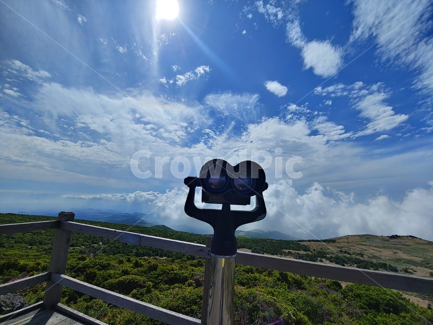 하늘,정상,망원경,전망대,한라산,구름,등산,등산로,산mountain,sky,clouds,telescope