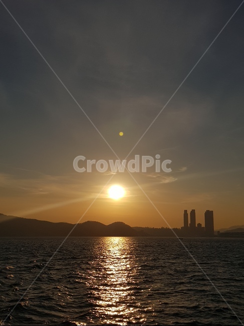 바다,해질녘,노을,겨울바다,해운대