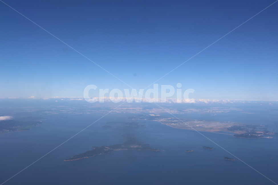 비행기,하늘,구름,바다,여행,자연,풍경,nature,landscape,outdoors,옥외,scenery,경치,aerial view,조감도,sky,horizon,수평선