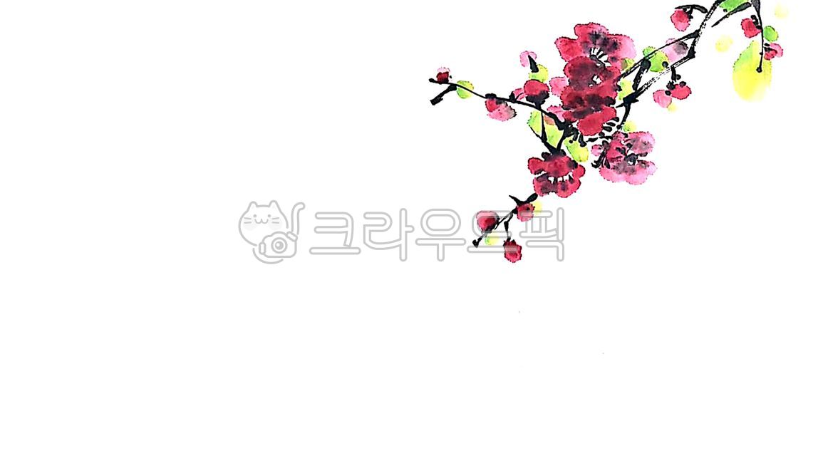 flower,꽃,매화,벚꽃,문인화,동양화,한국화,수묵화