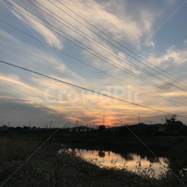 노을,해질녘,가을,가을하늘,하천,sunset,자연,풍경,nature,landscape,한국자연풍경,한국자연경관,korea nature landscape,시골,마을,country,rural,town