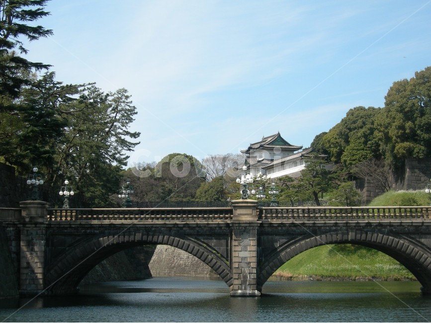 황거,이중교,니주바시,성,castle,건물,building,다리,bridge,fort,요새,건축물,architecture,해자외호,moat