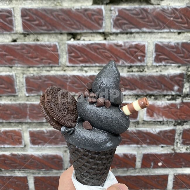 아이스크림,초코,먹물,오레오,벽,음식,디저트,여름