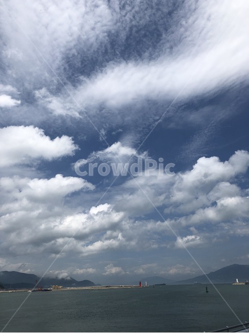여수,구름많음,낮,cumulus,적운,구름,outdoors,옥외,sky,하늘,cloud,날씨,weather,nature,자연
