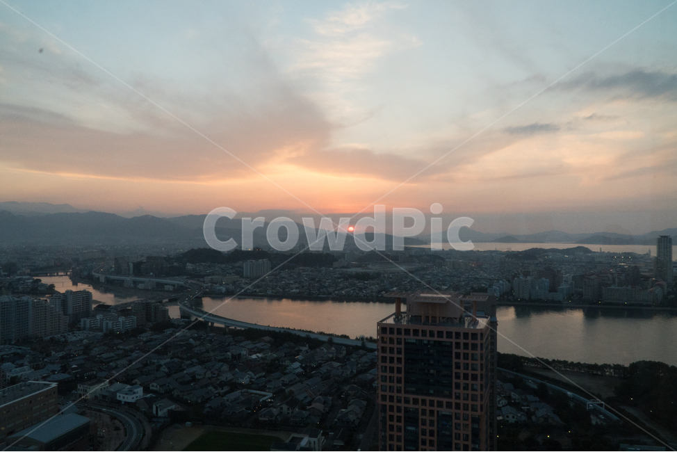 일몰,일본,후쿠오카,후쿠오카타워,노을,도시,풍경,city,landscape,해외,외국,세계,foreign,oversea,world,세계도시풍경,해외도시풍경,외국도시풍경,world cityscape,경치,outdoors,옥외,nature,자연,scenery