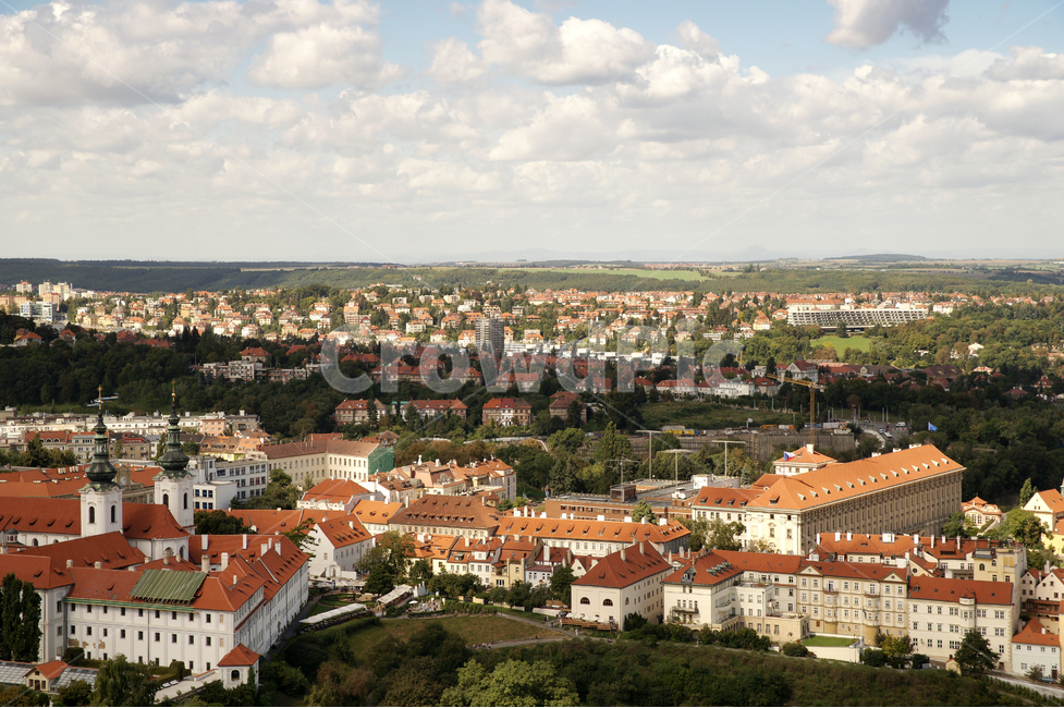 city,nature,Prague Castle,Charles Bridge,scenery,view map,Prague,Vltava River,Czech Republic,outdoors,sight,red roof,aerialview,europe,landscape