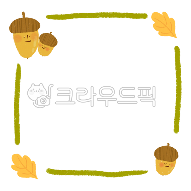 도토리,가을,가을배경,정방형,정방형배경,가을일러스트,도토리일러스트,계절,도토리캐릭터,열매,갈색,얼굴,표정,나뭇잎,낙엽,메모지,편지지,정사각형배경,테두리,빈여백