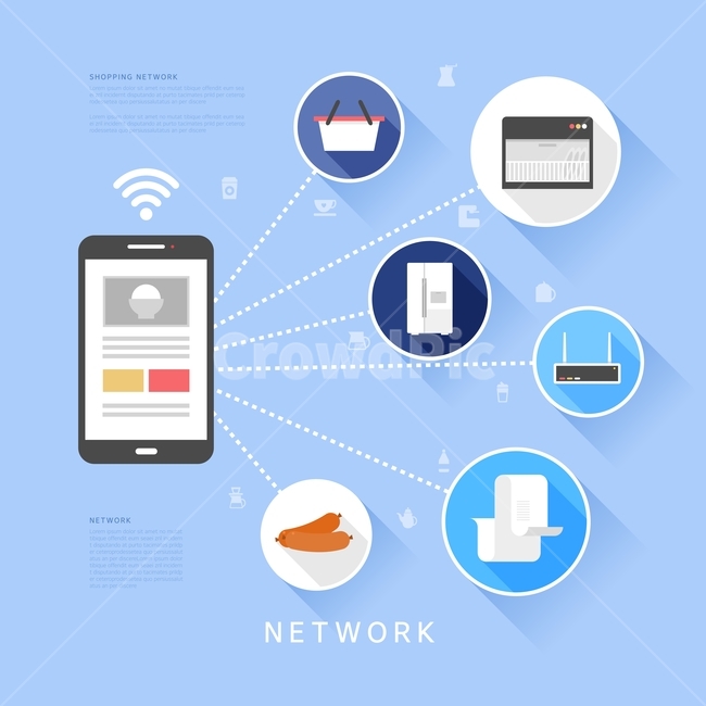 휴대폰,냉장고,영수증,장바구니,네트워크,인포그래픽,엘리먼트,비즈니스,아이콘,플랫아이콘,산업,industry,industrial,정보통신기술,전자기기,전자제품,it,information,technology,electronic equipment,그래픽,일러스트레이션,graphic,illustration