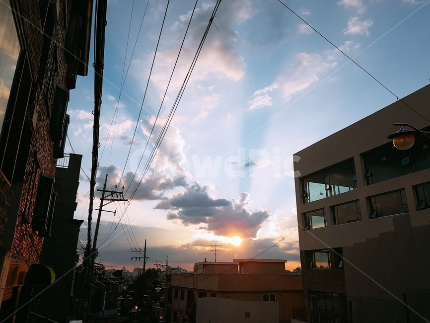 해방촌,해질녁,sunset,koreahaebangchon,sky